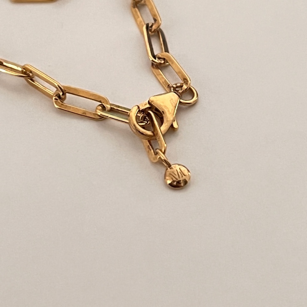 Monica Vinader 18” Paperclip Chain Necklace 18k Gold Vermeil Removal Charm - Picture 5 of 8